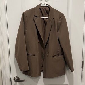 Brown Double-Breasted Blazer